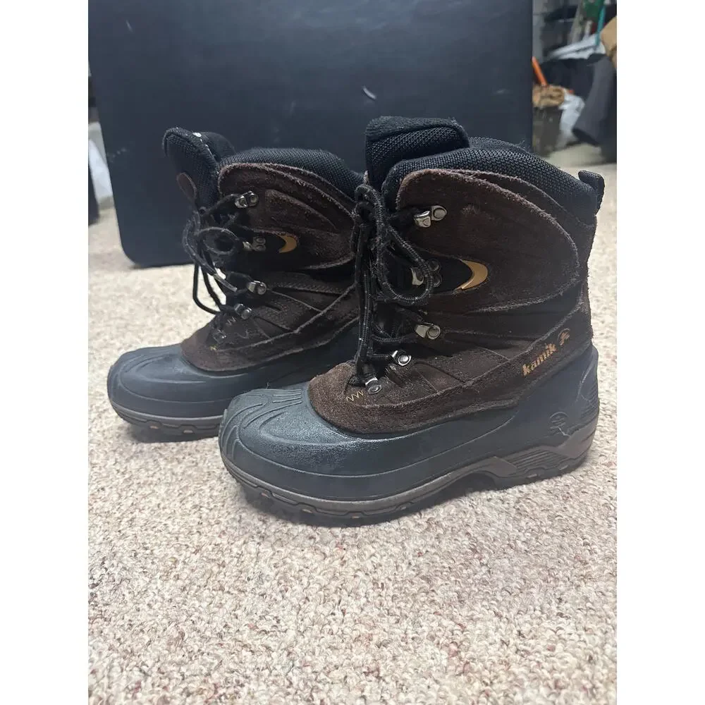 Kamik Nordicpass Winter Boots Mens 8 Brown Waterproof Insulated Snow Boots